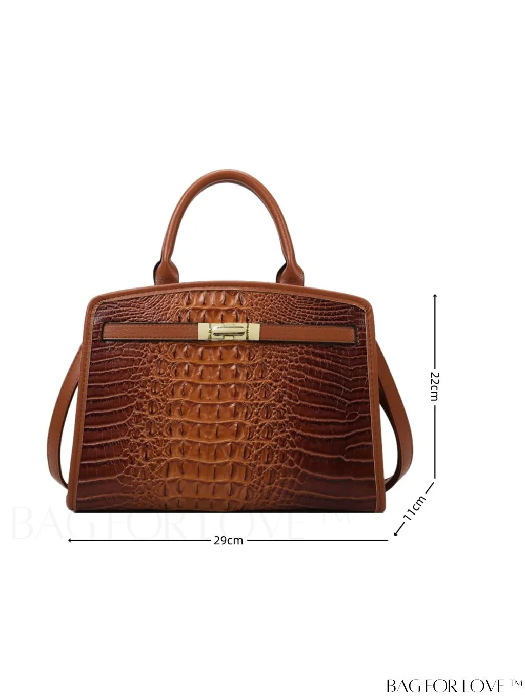 BagForLove - Stylish Crocodile Patterned PU Leather Tote Bag for Women with Large Capacity