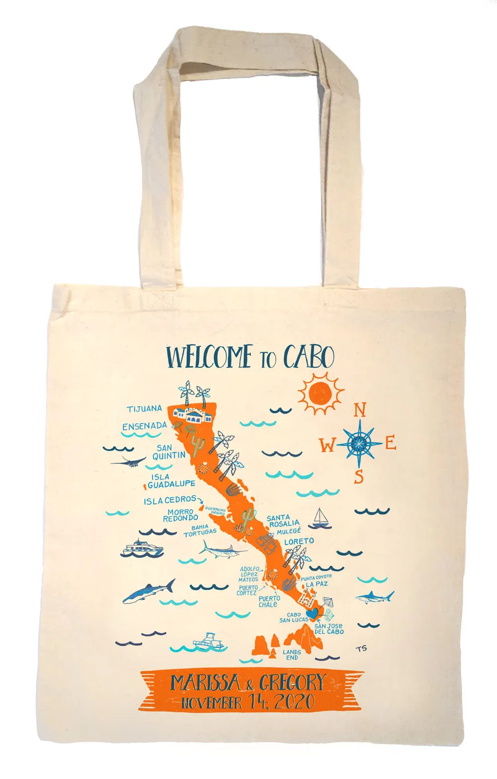 Baja Peninsula Tote Bag-Wedding Welcome Tote