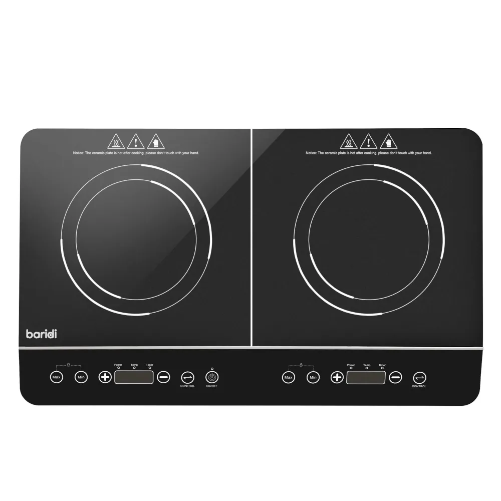 Baridi Portable Induction Hob with 2 Cooking Zones 60cm - Black - B