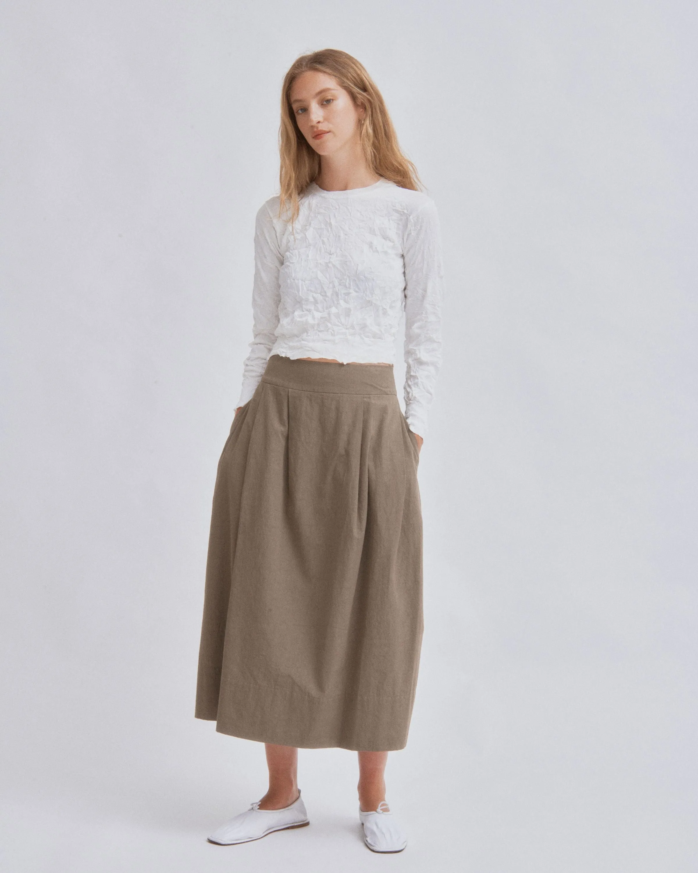 Barrel Skirt in Moss Gray