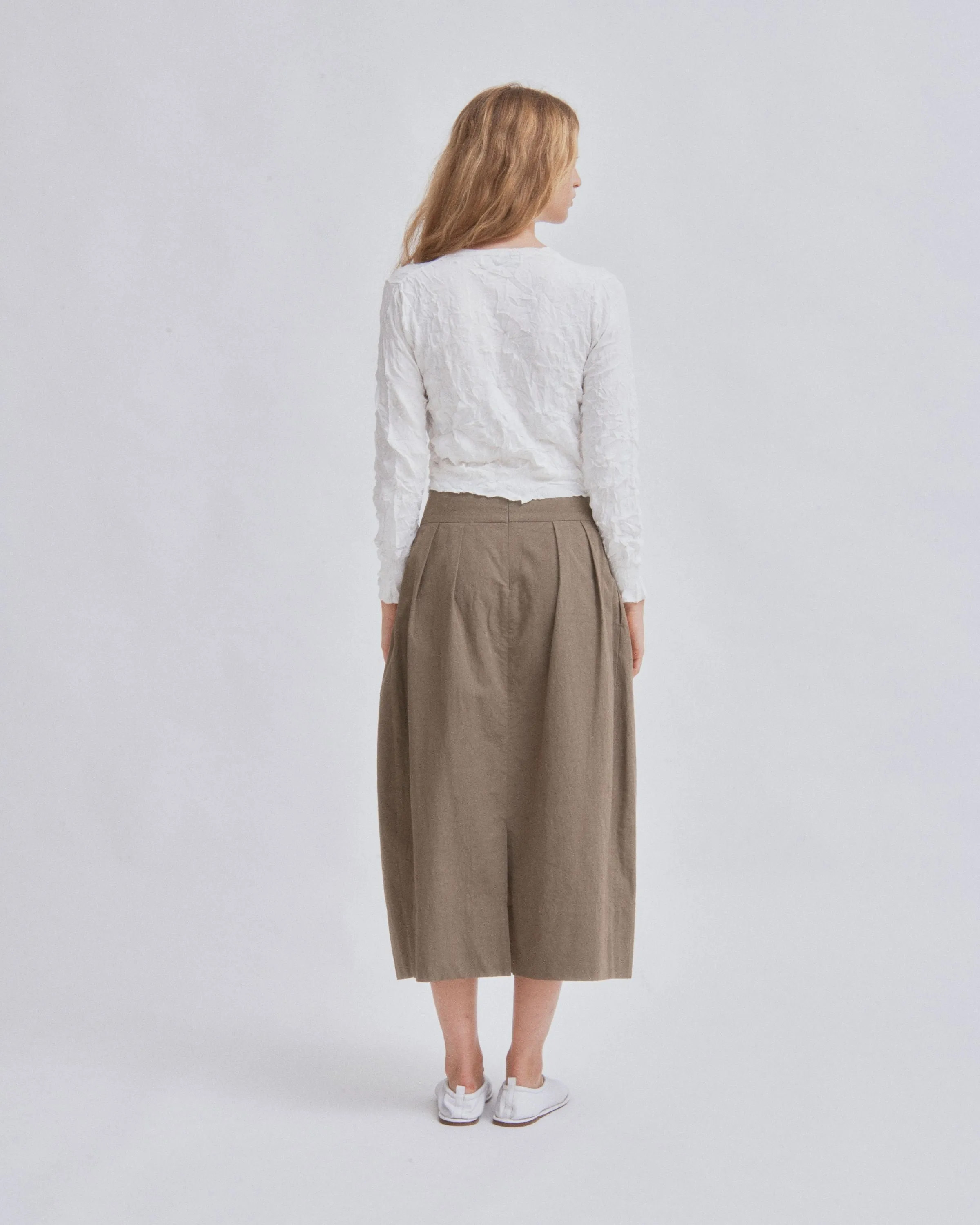 Barrel Skirt in Moss Gray