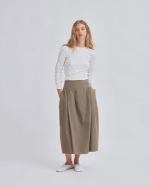 Barrel Skirt in Moss Gray