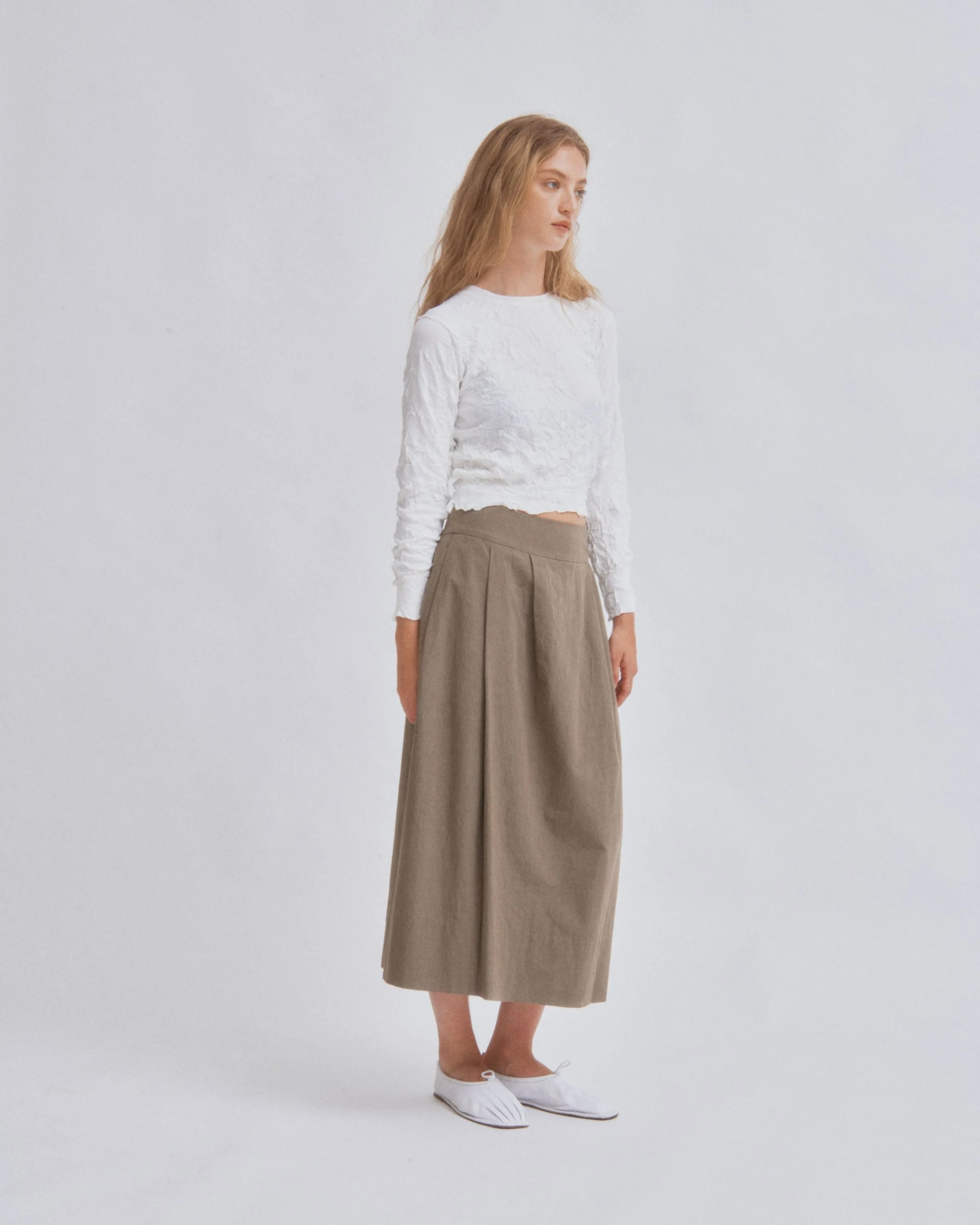 Barrel Skirt in Moss Gray