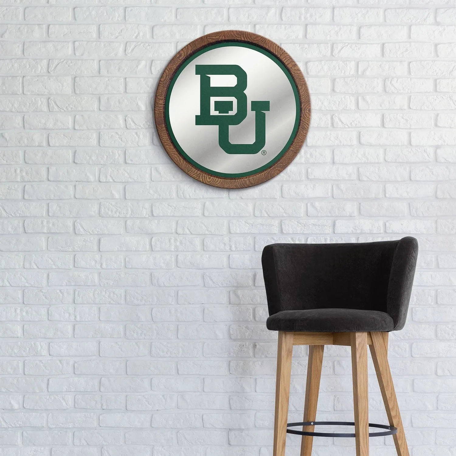 Baylor Bears: "Faux" Barrel Top Mirrored Wall Sign