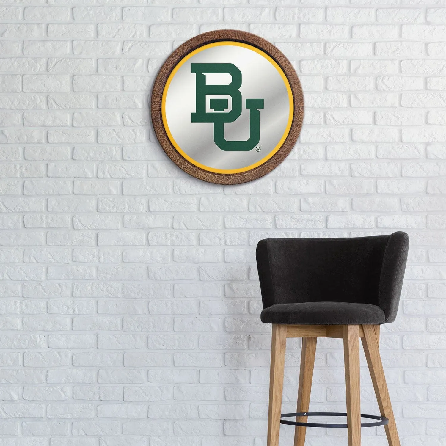 Baylor Bears: "Faux" Barrel Top Mirrored Wall Sign