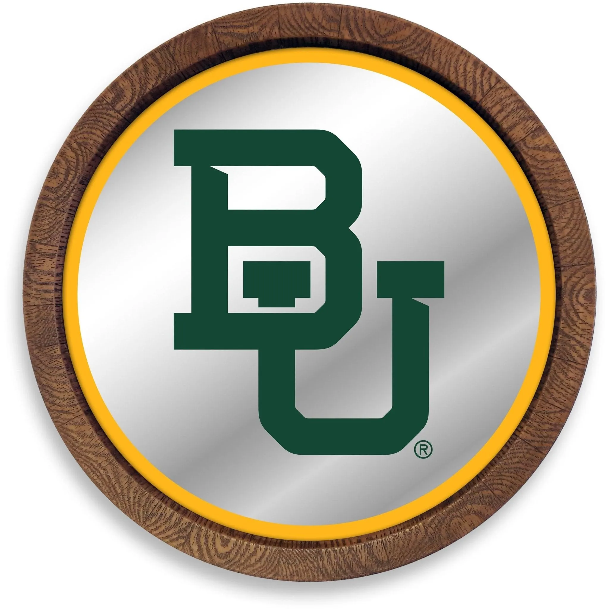 Baylor Bears: "Faux" Barrel Top Mirrored Wall Sign