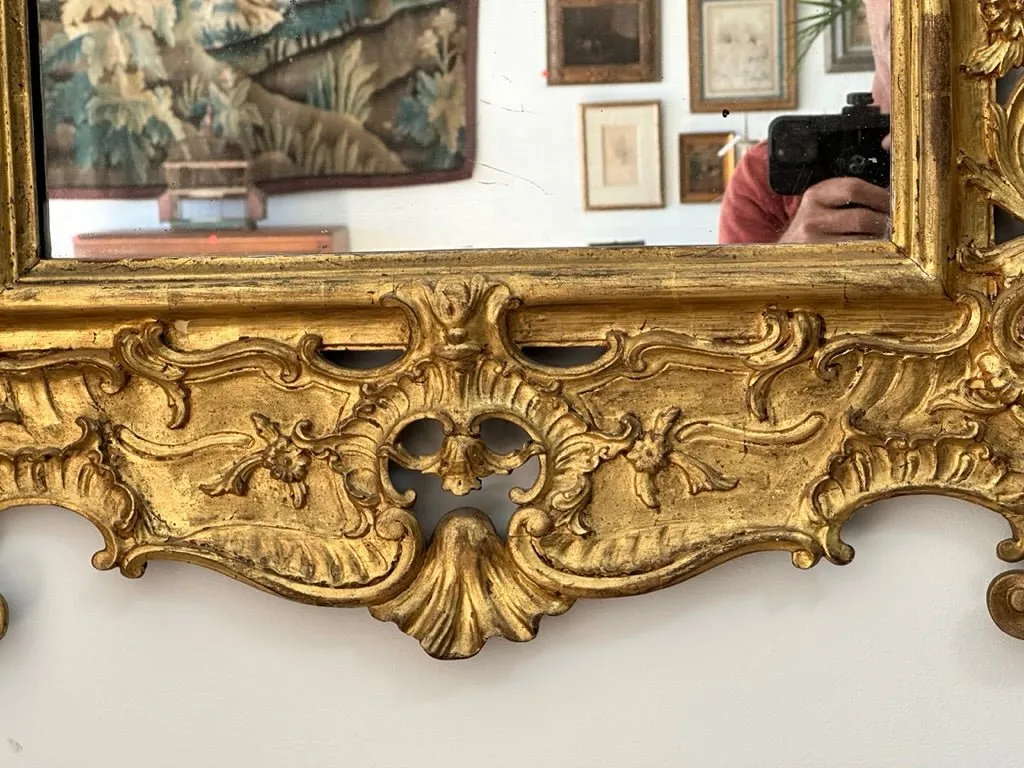 Beautifully Carved, Gilded French 18th Century Mirror