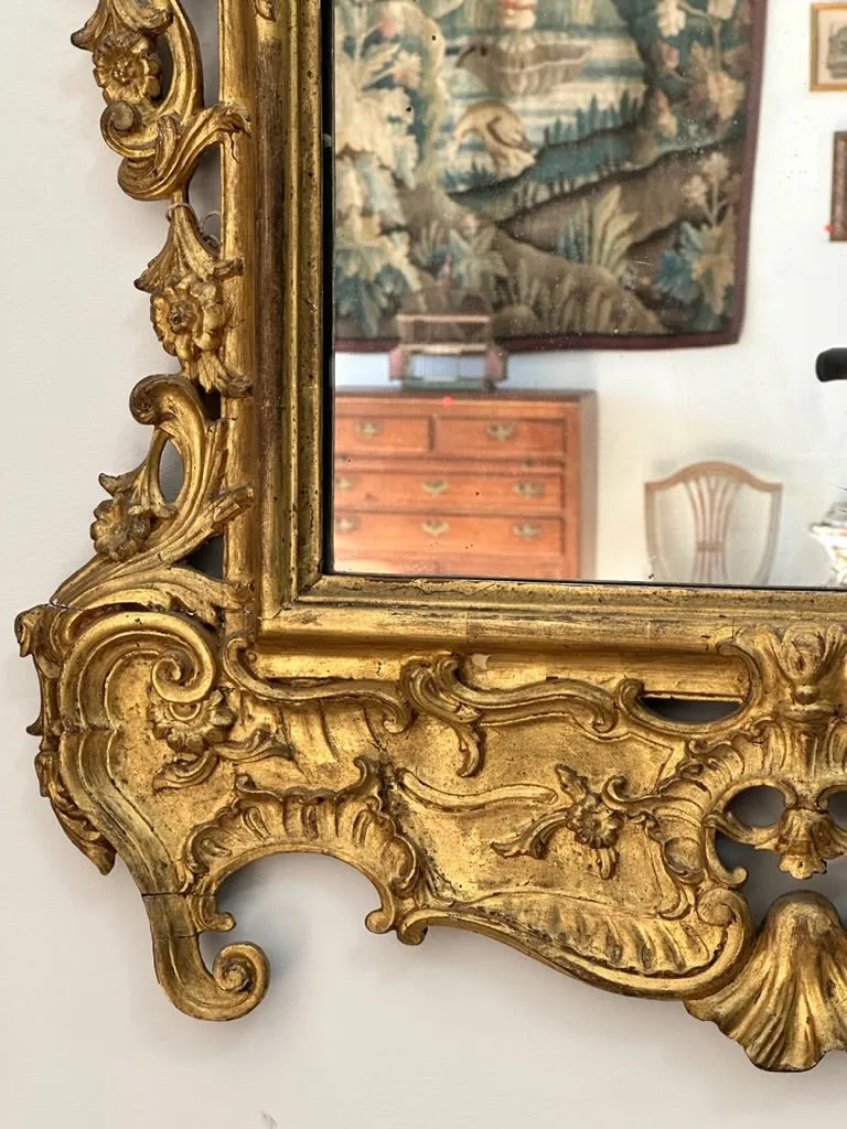 Beautifully Carved, Gilded French 18th Century Mirror