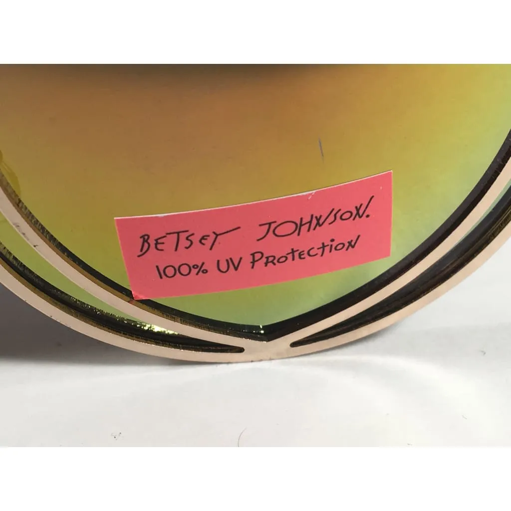 Betsey Johnson BJ465139 Round Heart Sunglasses Yellow Green Coral Flash Gold Red 55