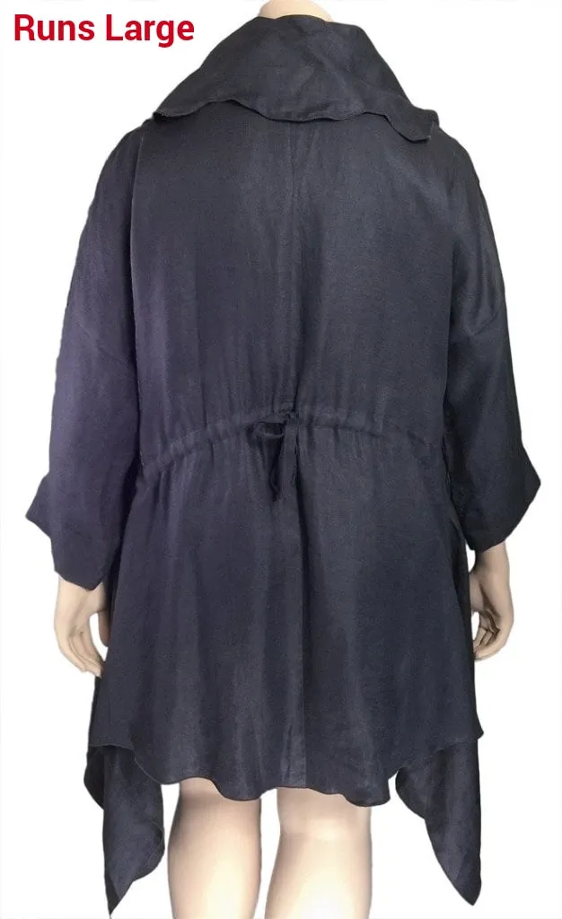 Bianco Levrin Draped Linen Jacket