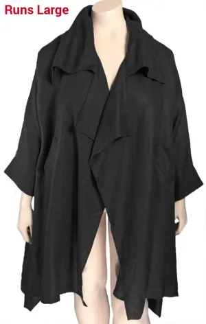 Bianco Levrin Draped Linen Jacket