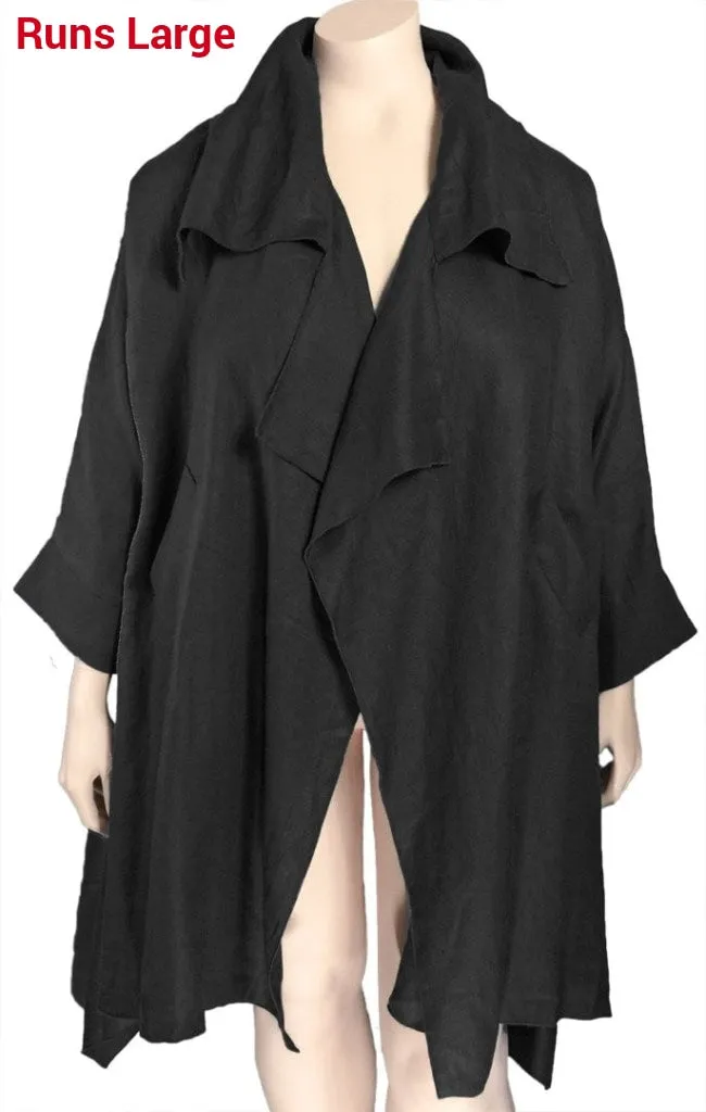 Bianco Levrin Draped Linen Jacket