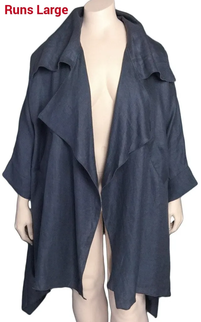 Bianco Levrin Draped Linen Jacket