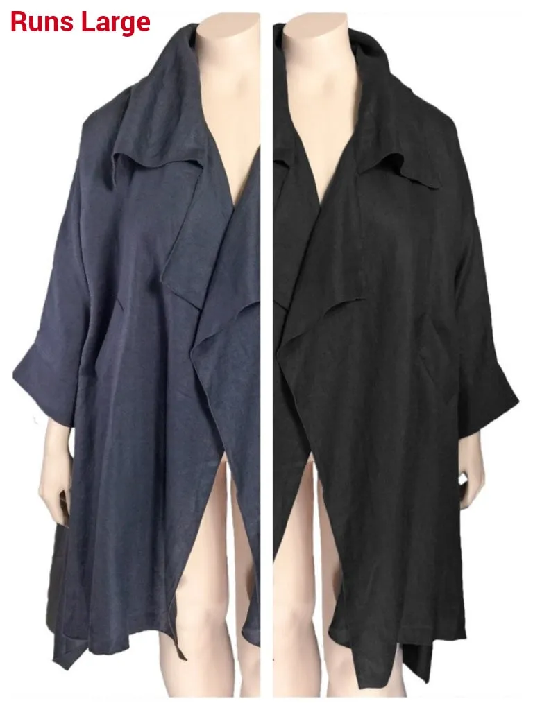Bianco Levrin Draped Linen Jacket