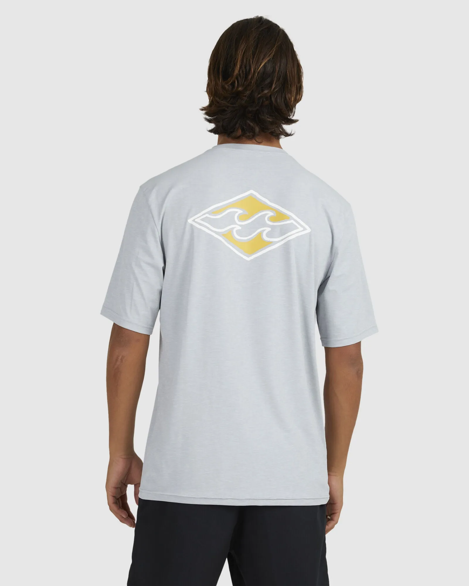 BILLABONG DIAMOND SHORE MENS SHORT SLEEVE RASHGUARD GREY