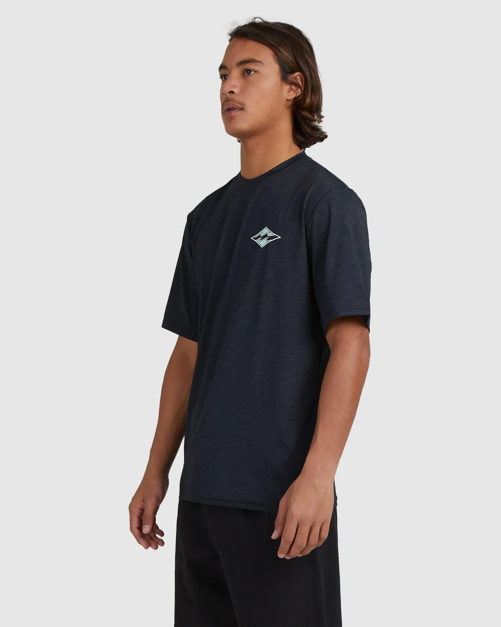 BILLABONG DIAMOND SHORELINE LOOSE FIT SS BLACK HEATHER