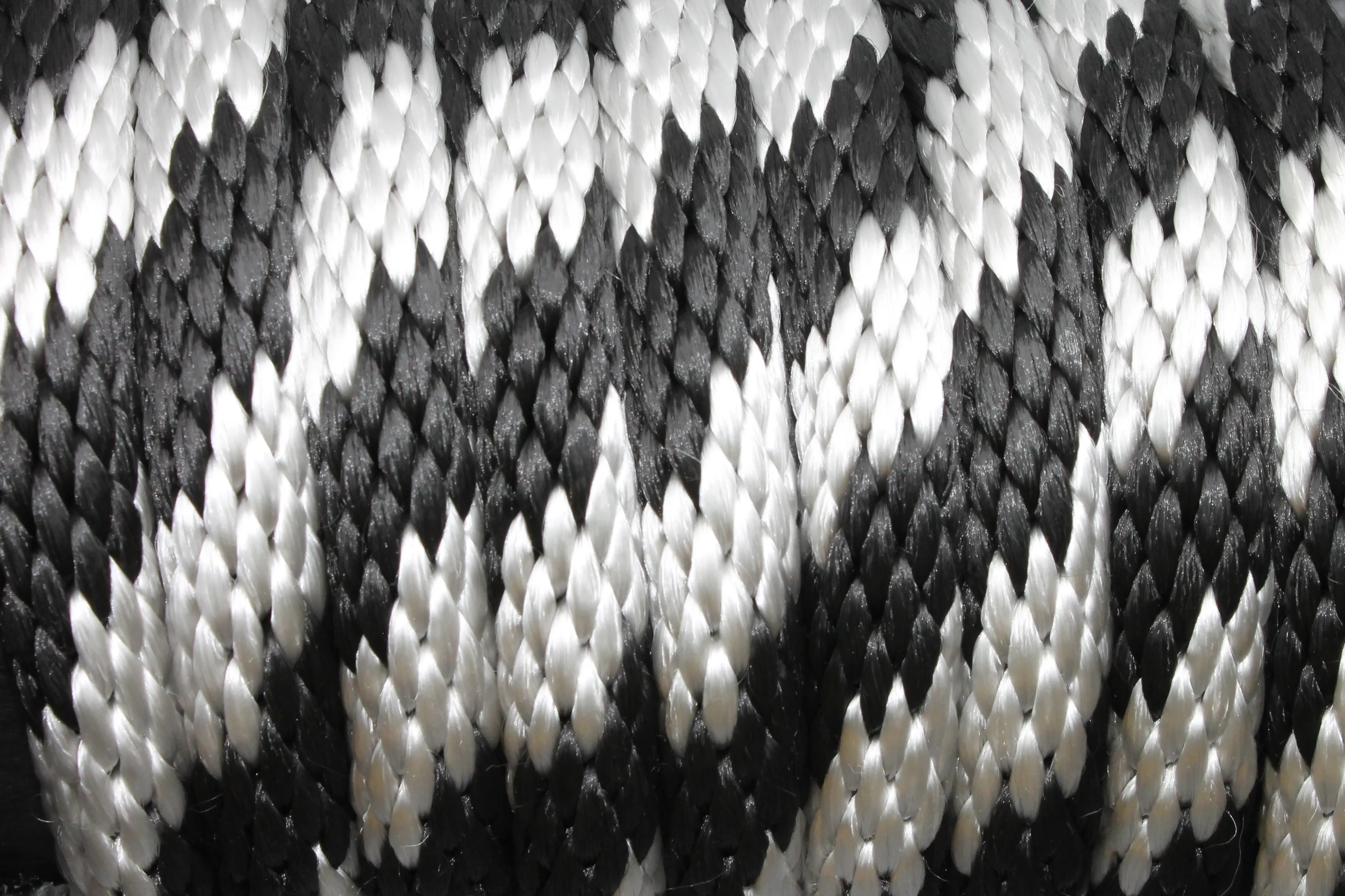 Black and Silver Solid Braided Multifilament Polypropylene Rope