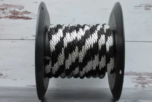 Black and Silver Solid Braided Multifilament Polypropylene Rope