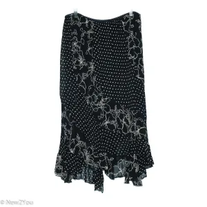 Black Floral & Polka Dot Flowy Skirt (Starina)