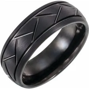Black PVD Tungsten 8 mm Band Size 13