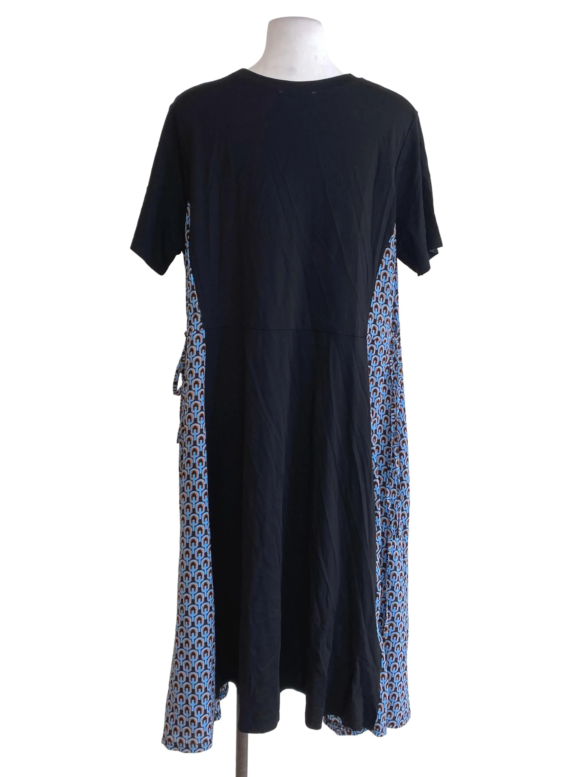 Black Side Blue Patterned Dress