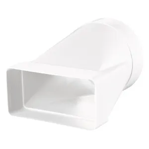 Blauberg Flat Plastic Ducting to Round Transformer 110x54 - 100mm