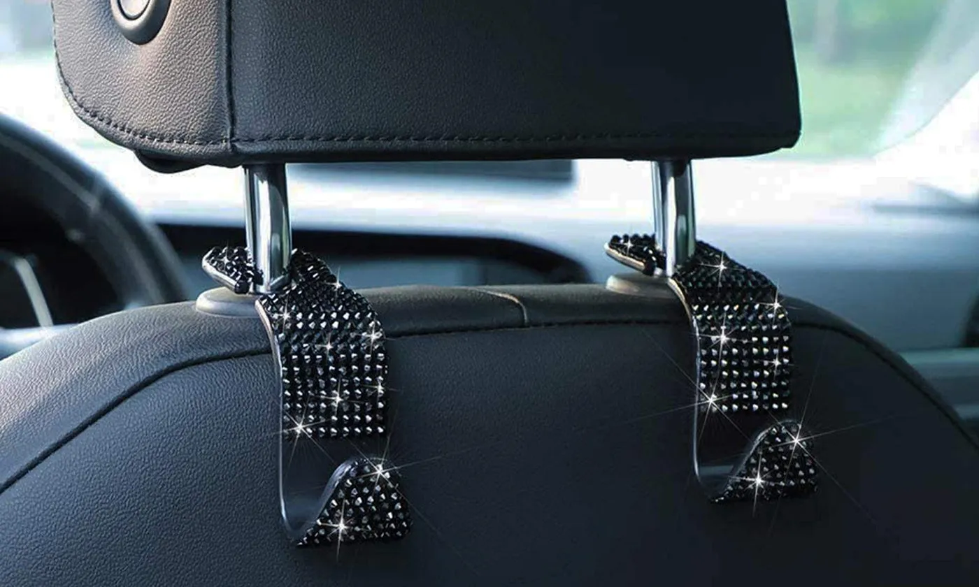 Bling Car Seat Headrest Hooks 2 Pack