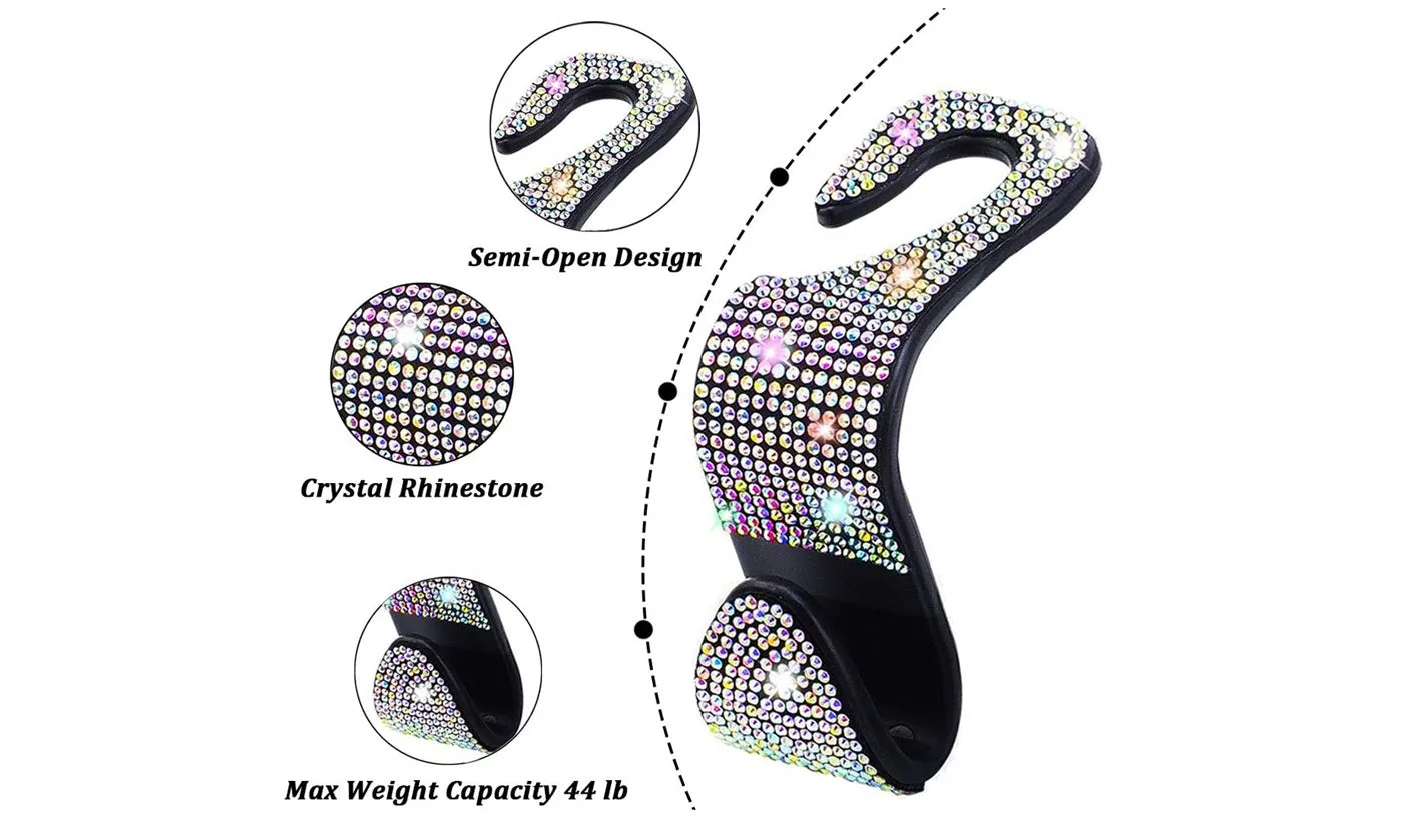 Bling Car Seat Headrest Hooks 2 Pack