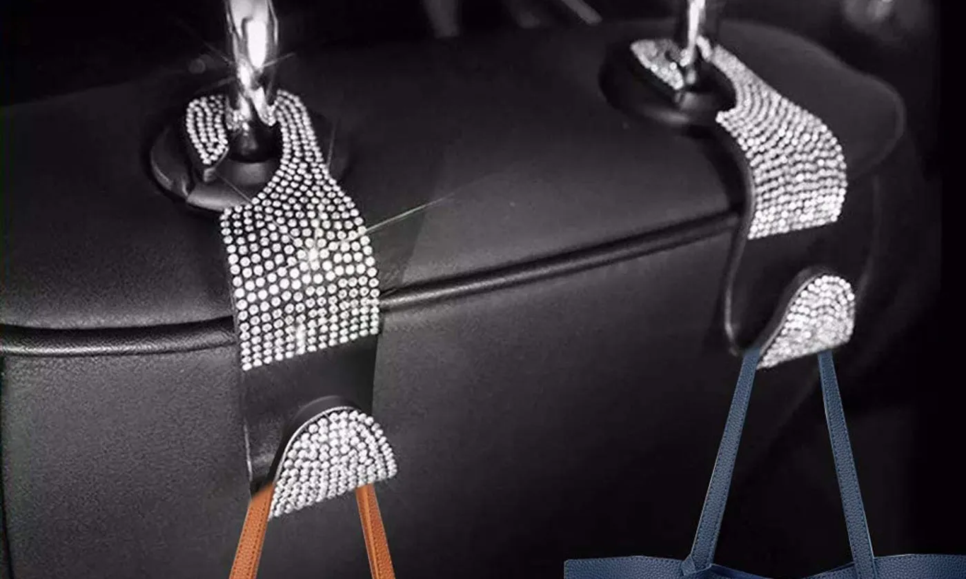 Bling Car Seat Headrest Hooks 2 Pack