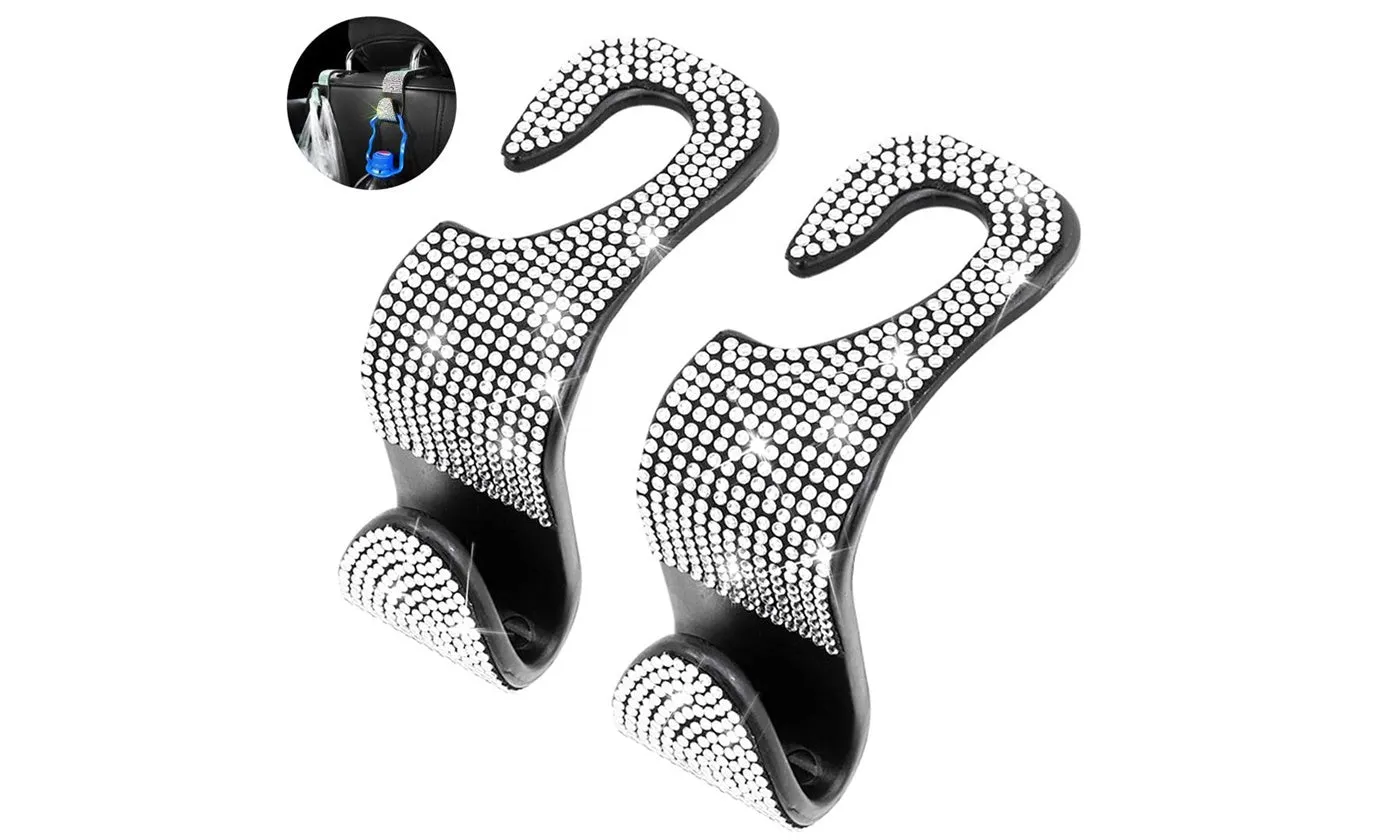 Bling Car Seat Headrest Hooks 2 Pack