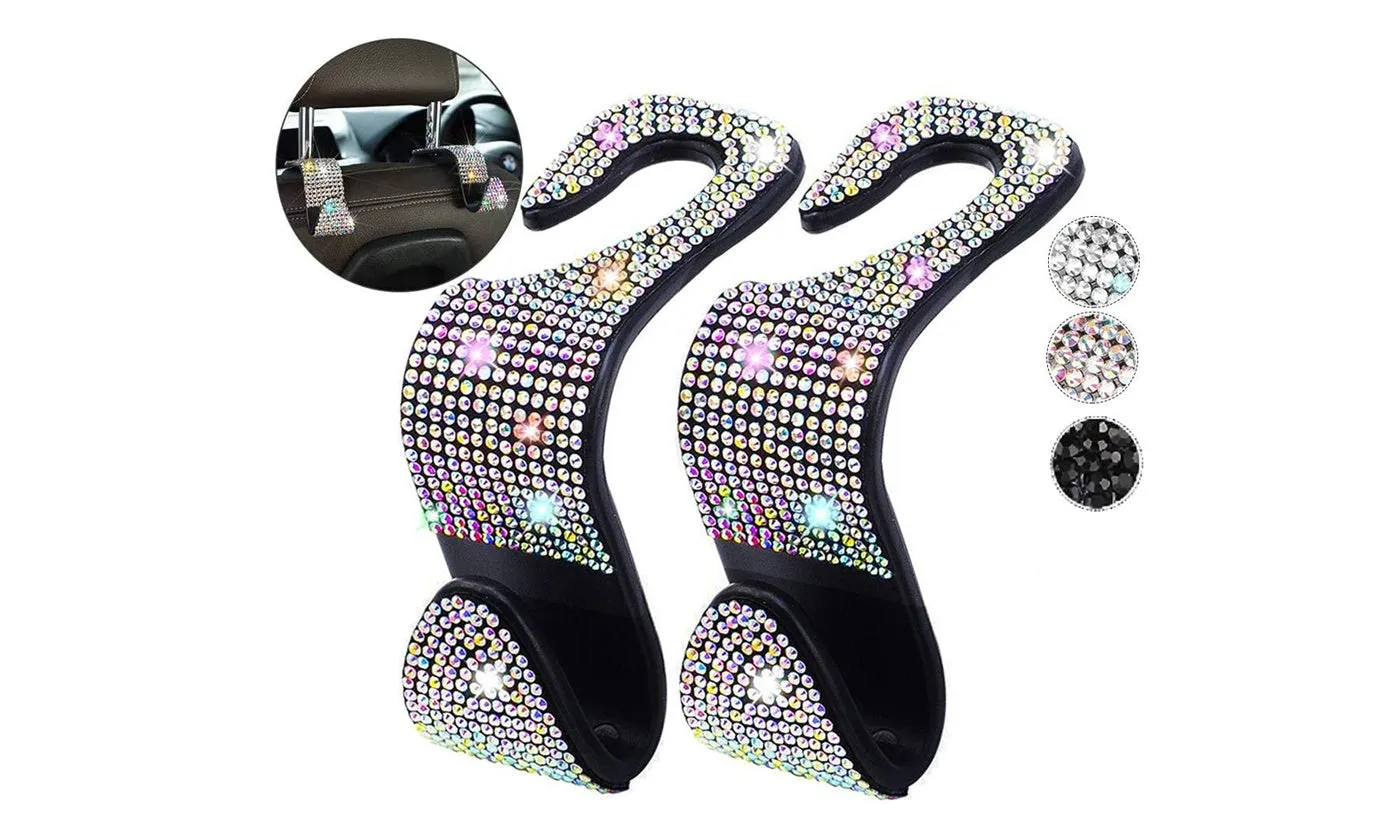 Bling Car Seat Headrest Hooks 2 Pack