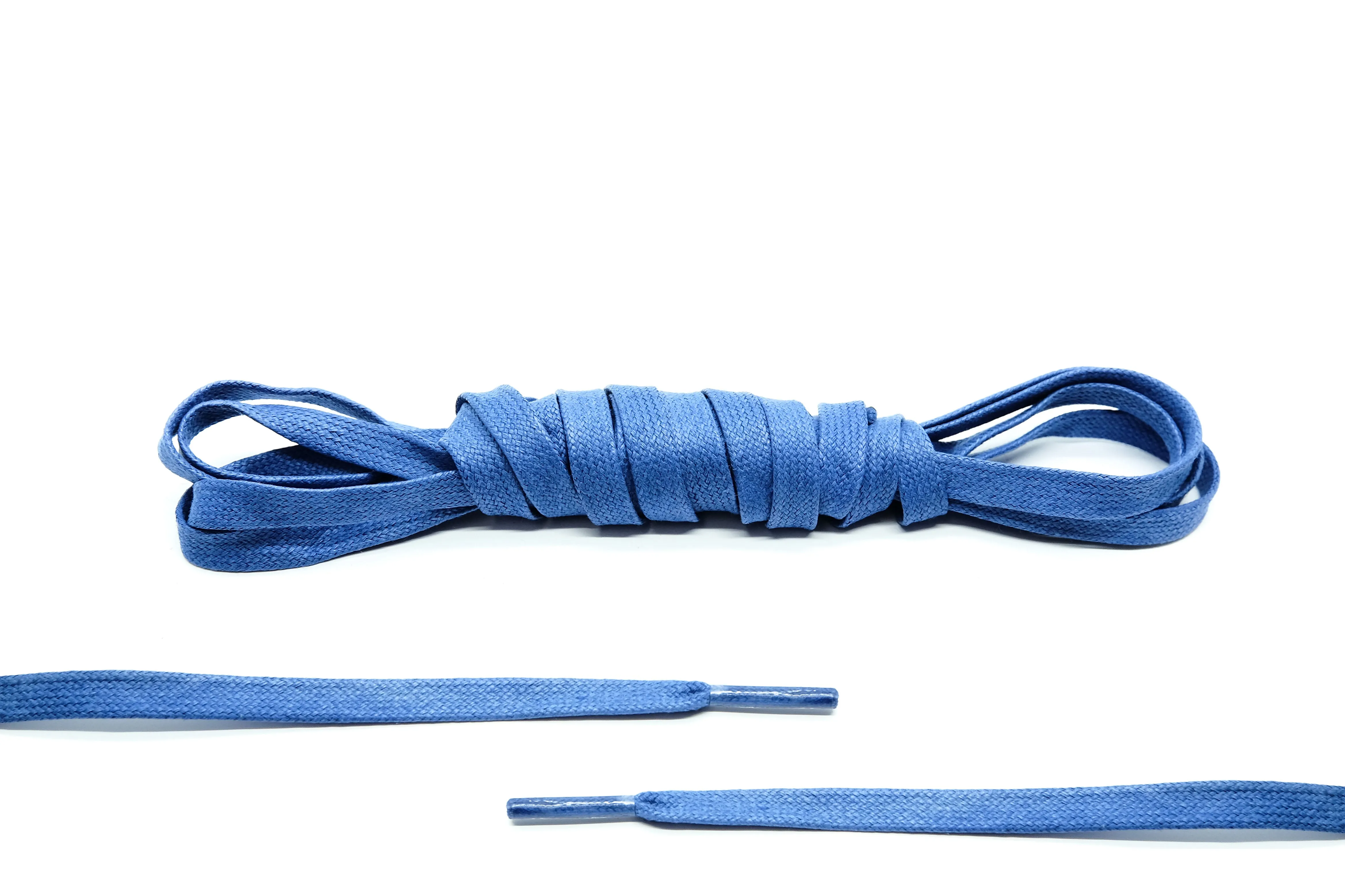 Blue Flat Waxed Laces
