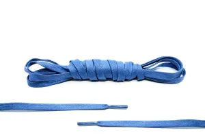 Blue Flat Waxed Laces