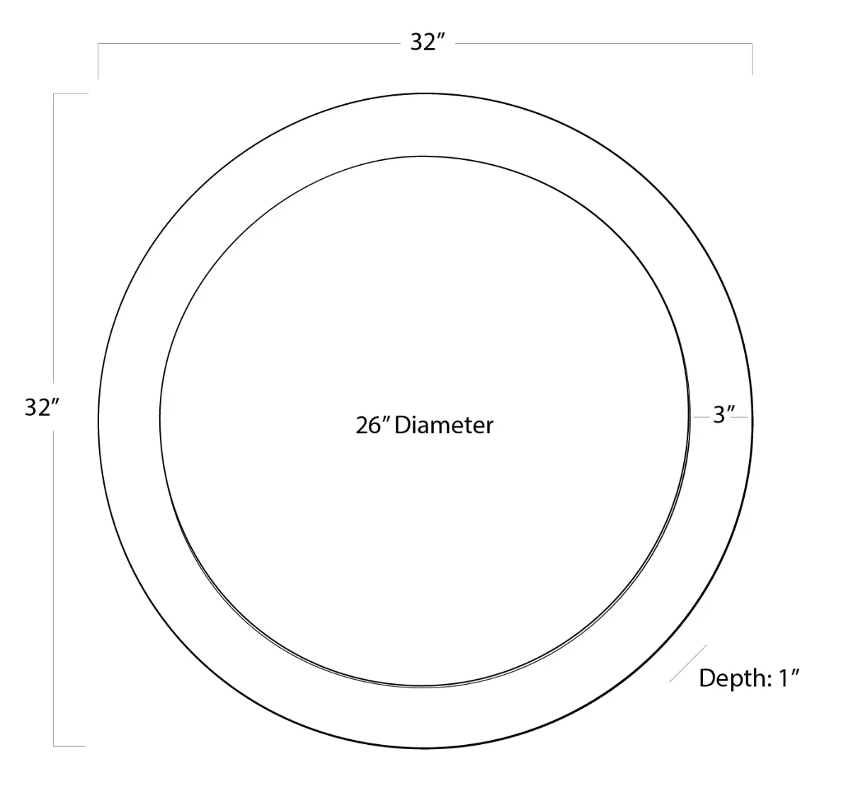 Bone Round Mirror