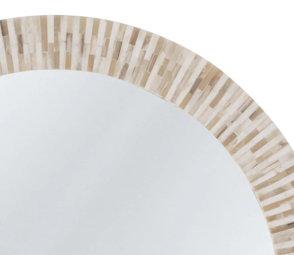 Bone Round Mirror