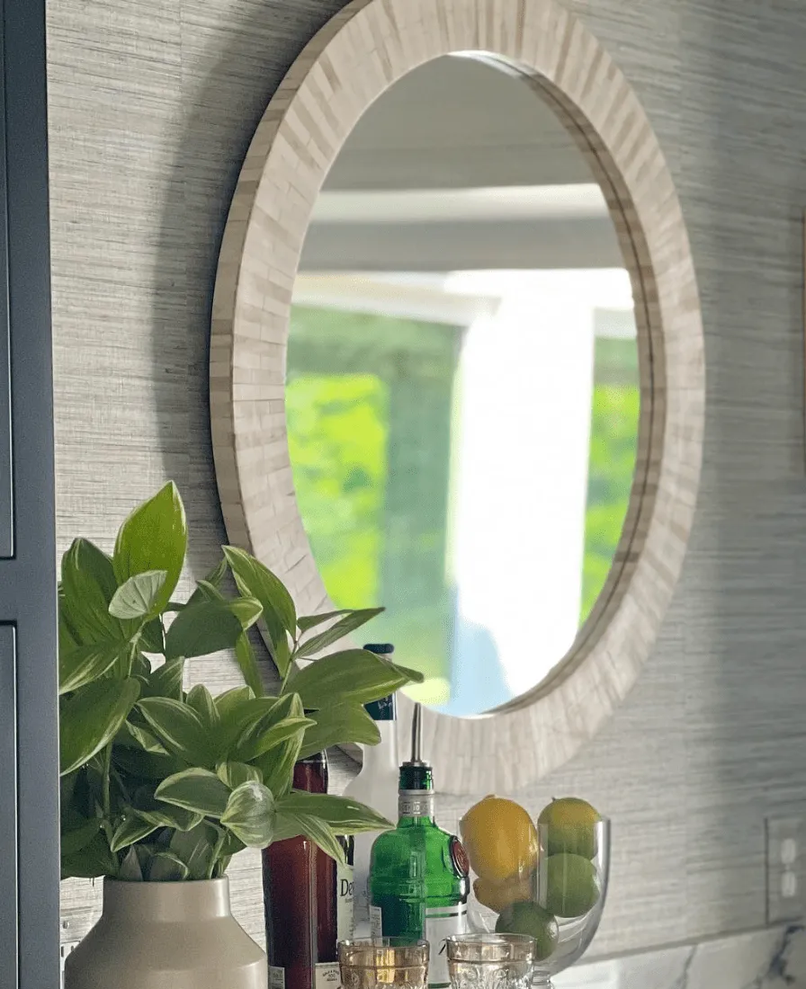 Bone Round Mirror