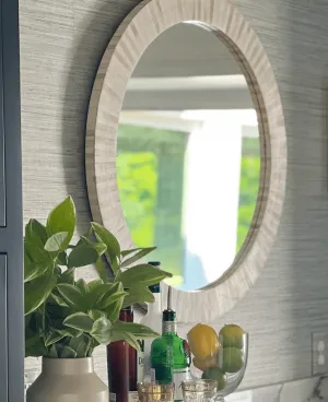 Bone Round Mirror