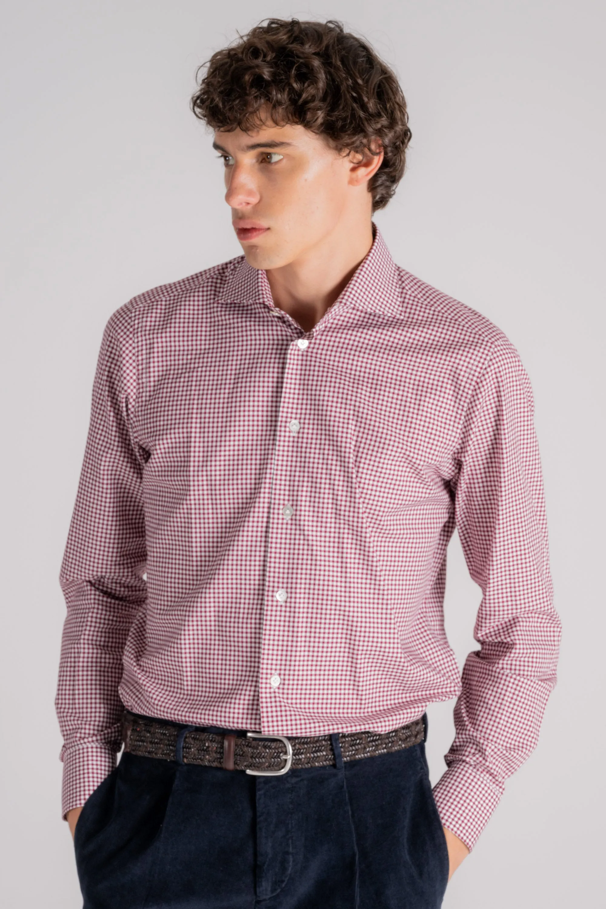 Borriello Camicia 100% Cotone Rosso