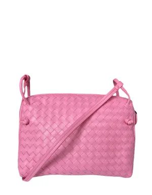 Bottega Veneta Pink Nappa Intrecciato Nodini Crossbody Bag