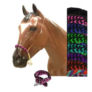 Braided nylon rope noseband and nylon tie down