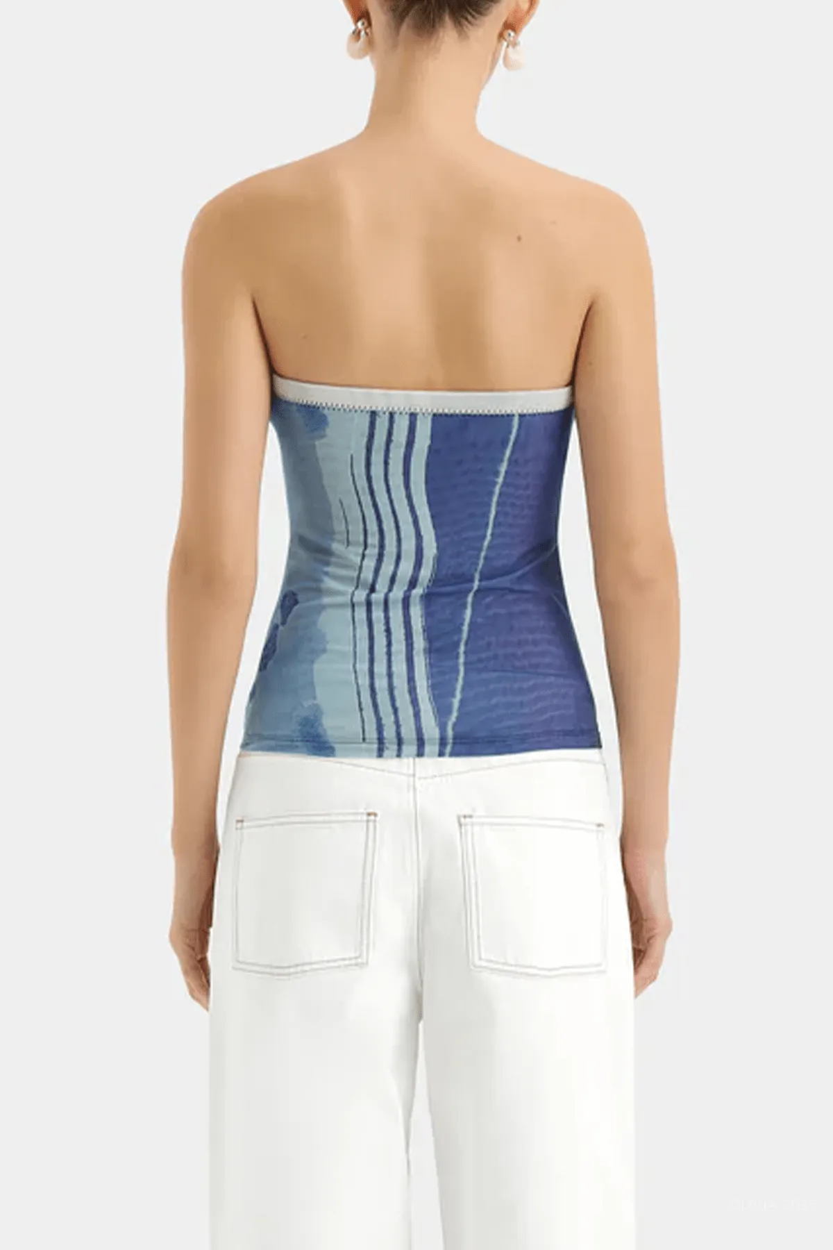 Breeze Bandeau Top in Shoreline Stripe