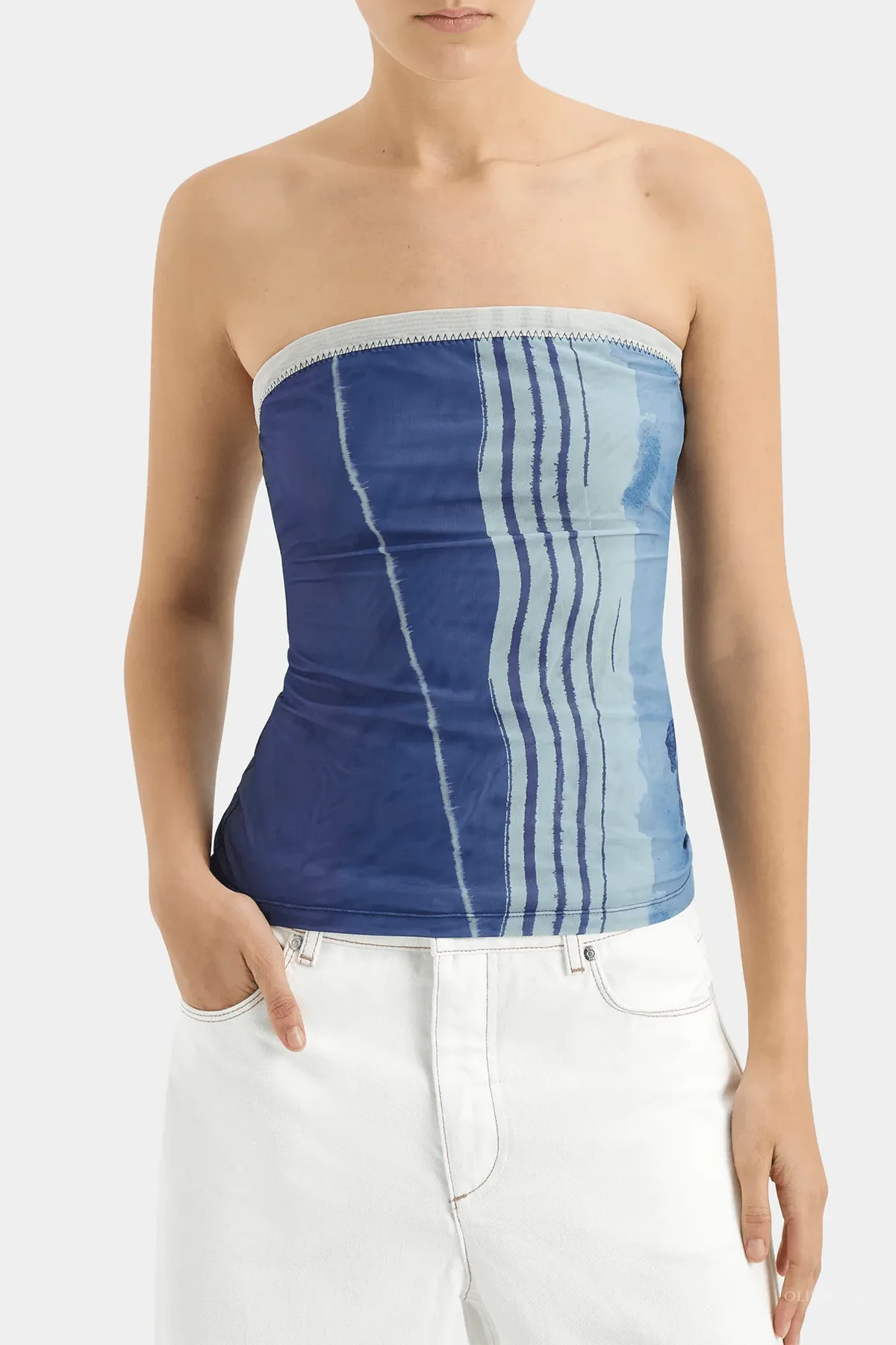 Breeze Bandeau Top in Shoreline Stripe