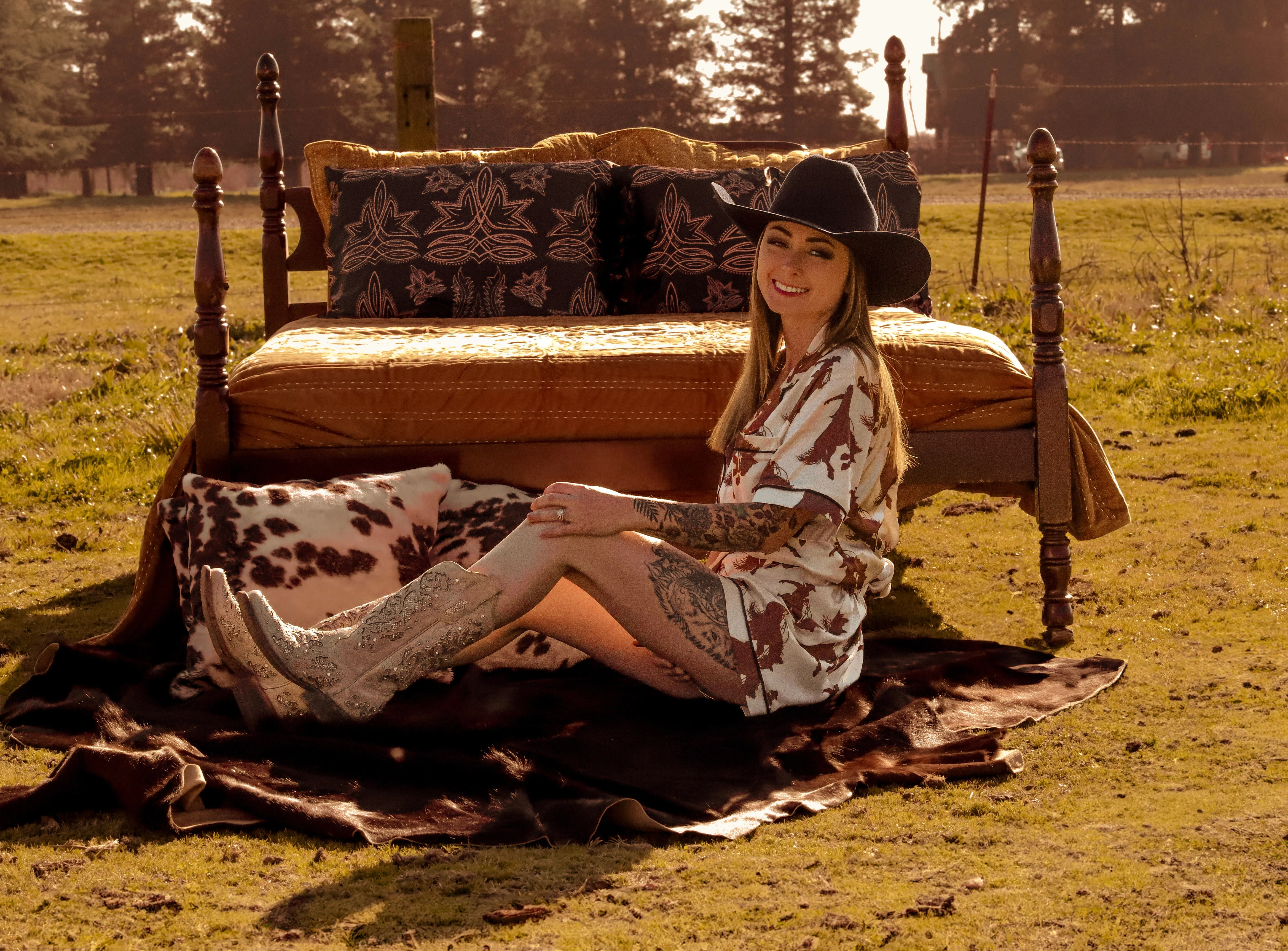 Bronc Rider Silky Pajama Set