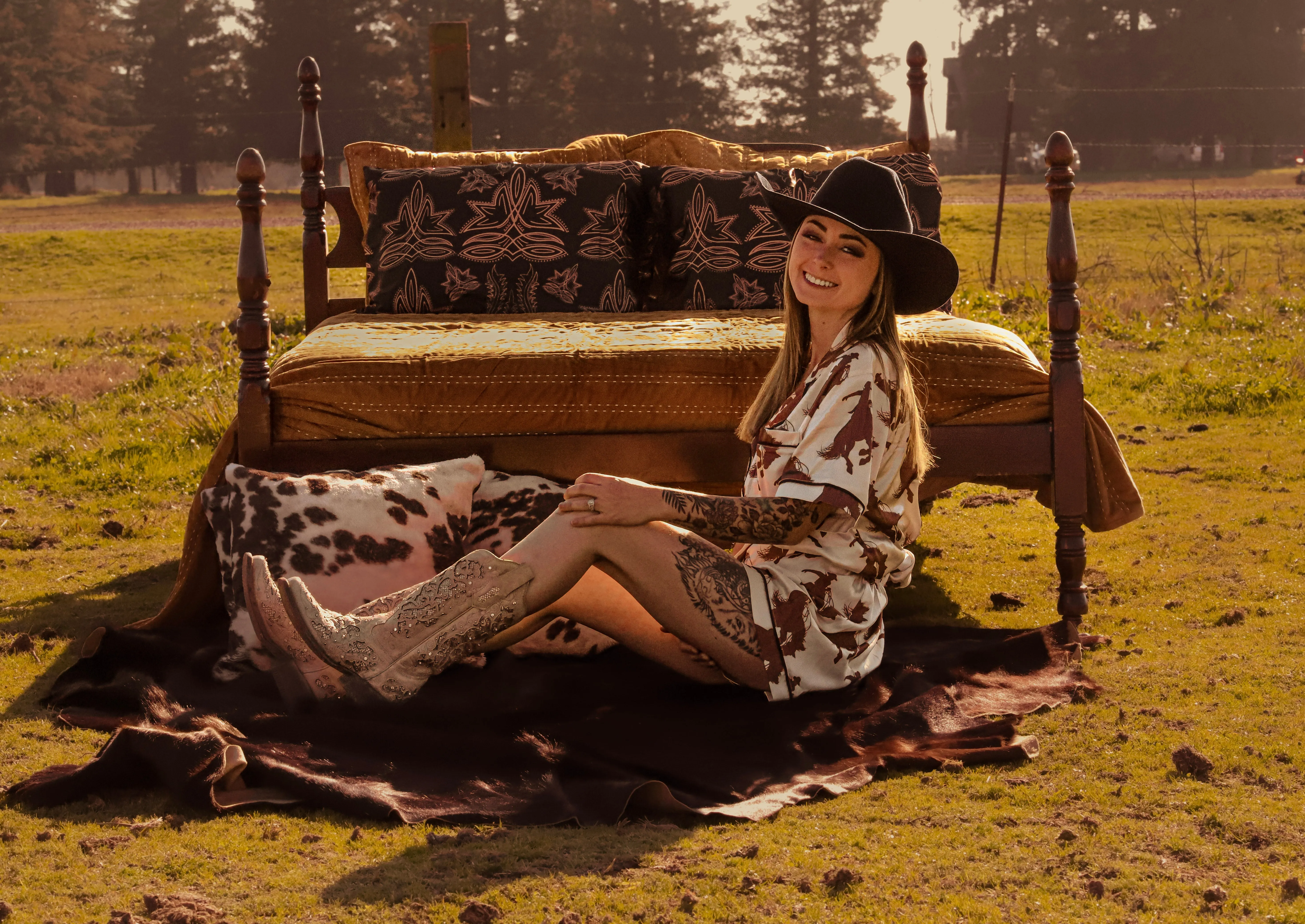 Bronc Rider Silky Pajama Set