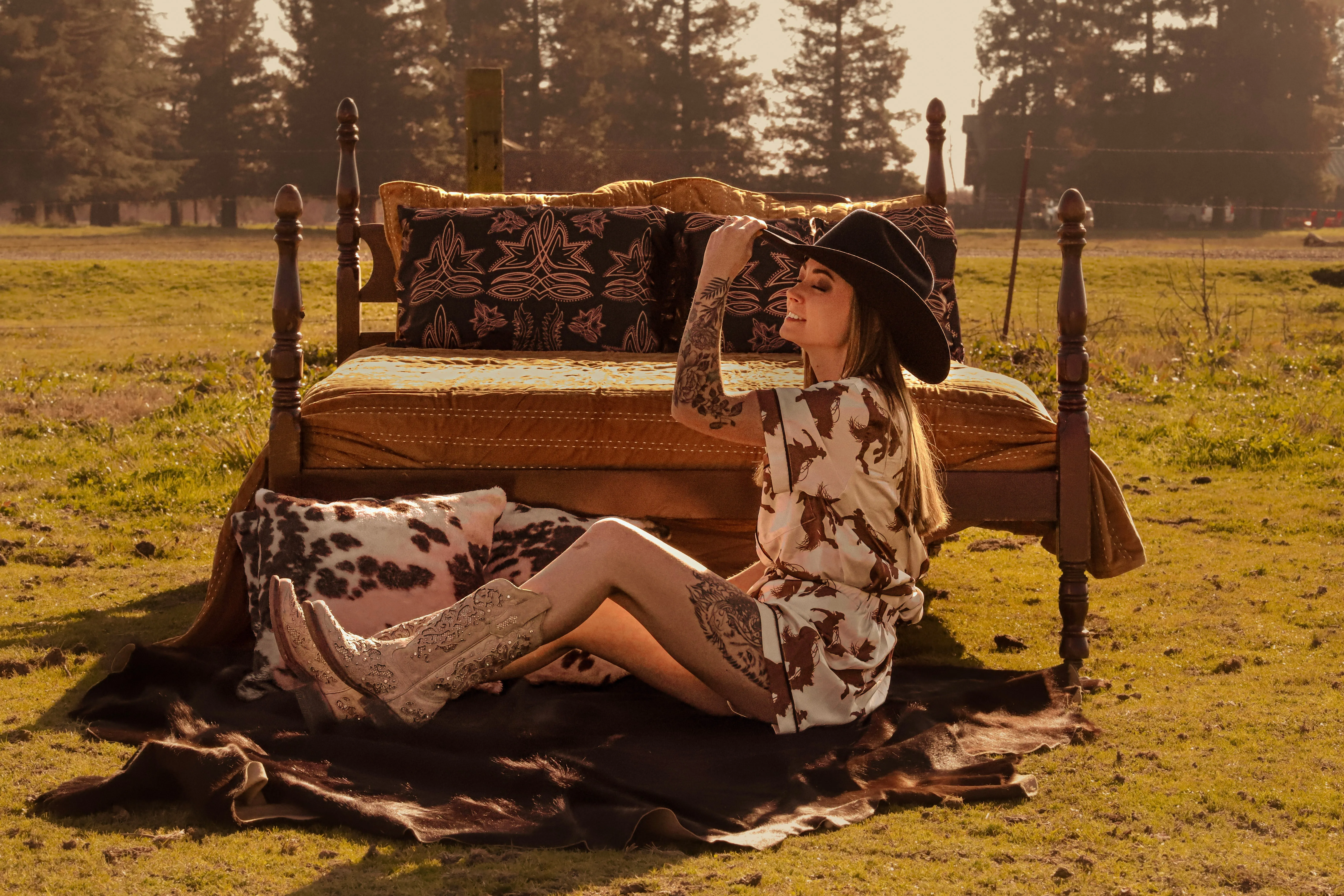Bronc Rider Silky Pajama Set