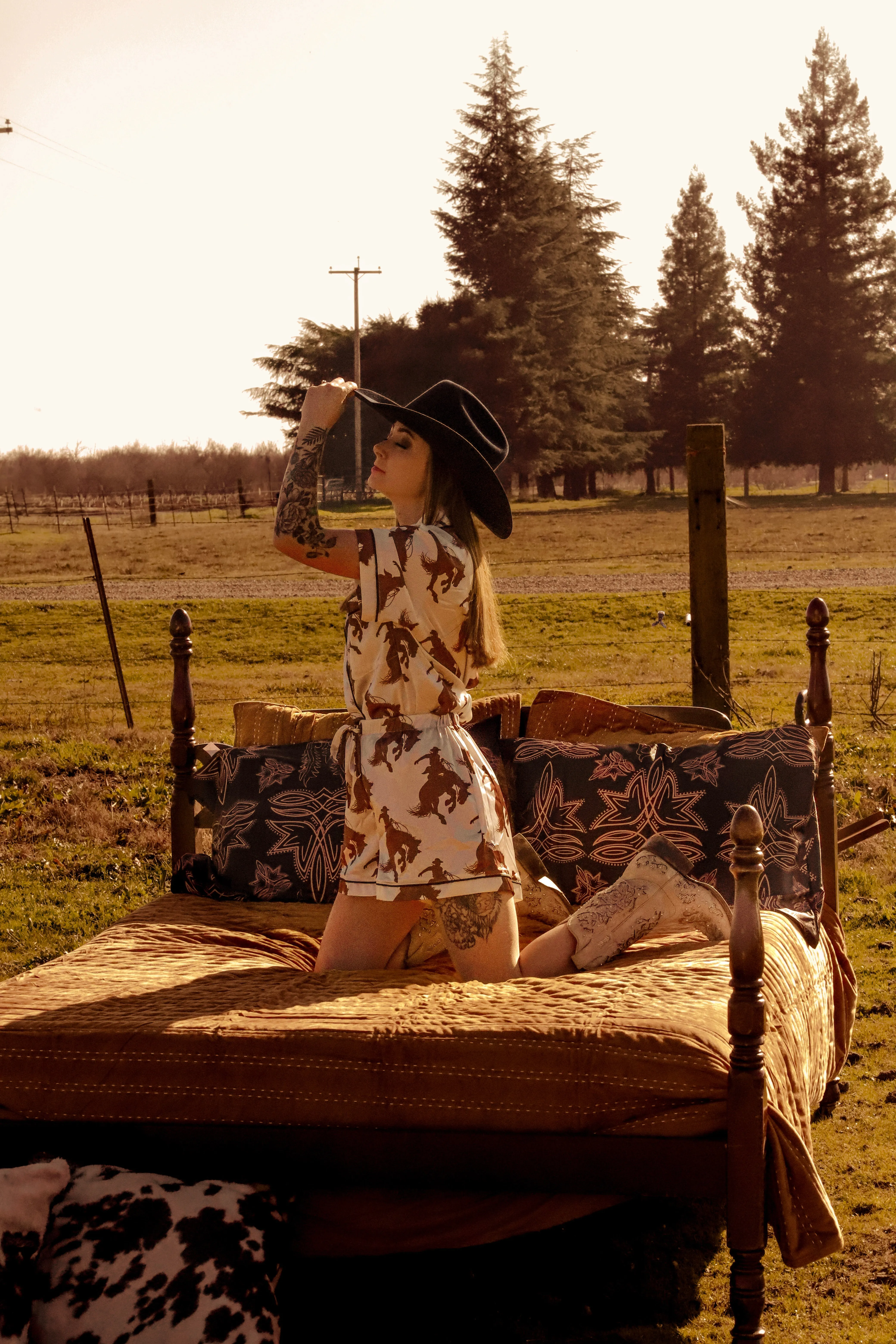 Bronc Rider Silky Pajama Set