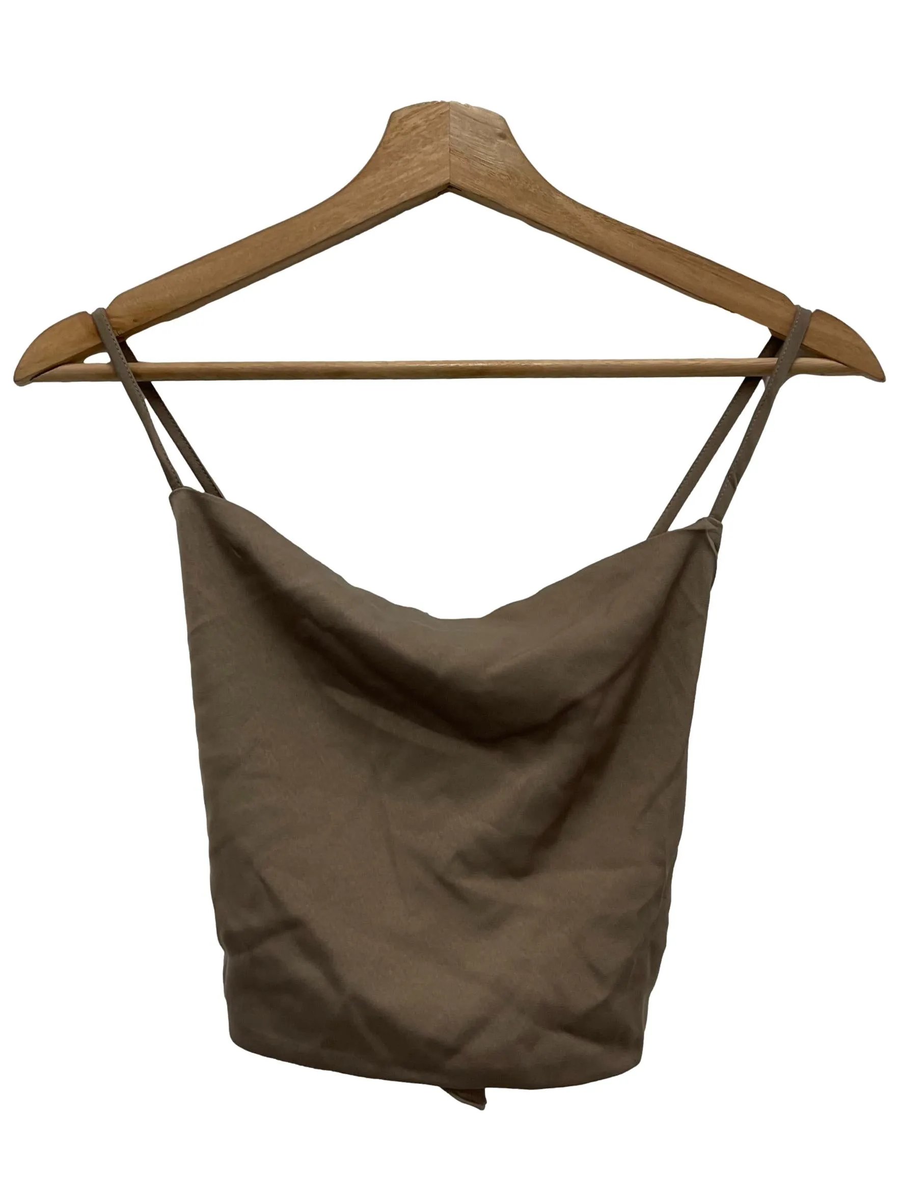 Brown Silky Halter Top