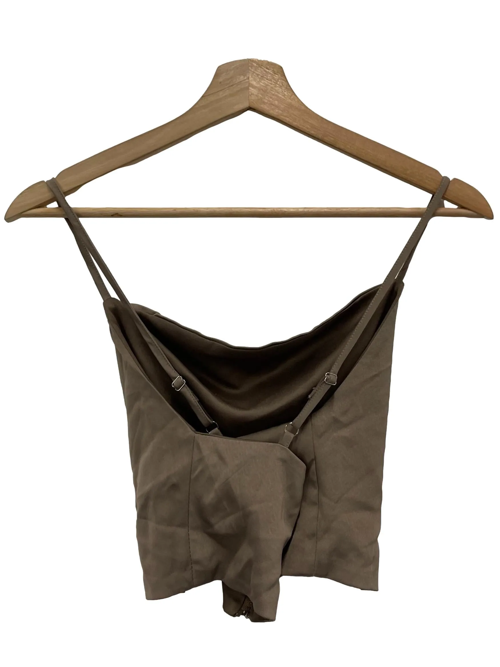 Brown Silky Halter Top