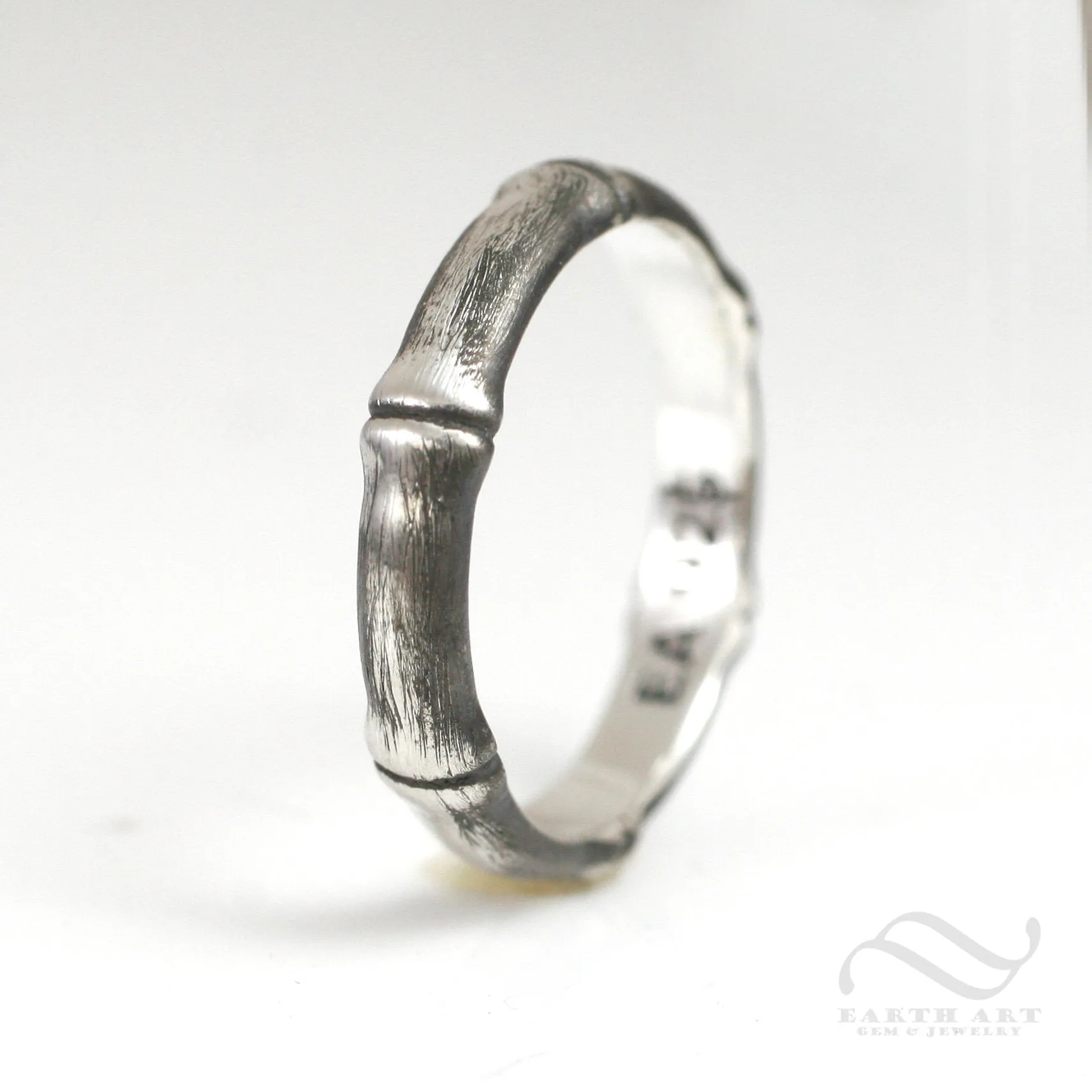 Brushed Bamboo Ring in Sterling Silver