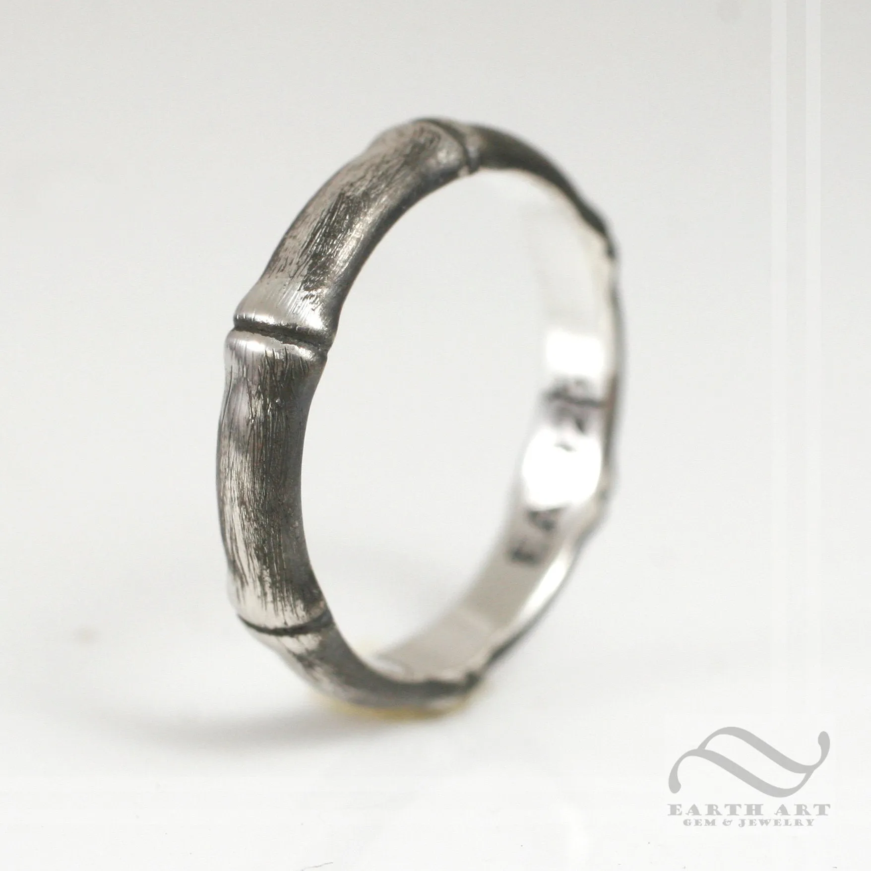 Brushed Bamboo Ring in Sterling Silver